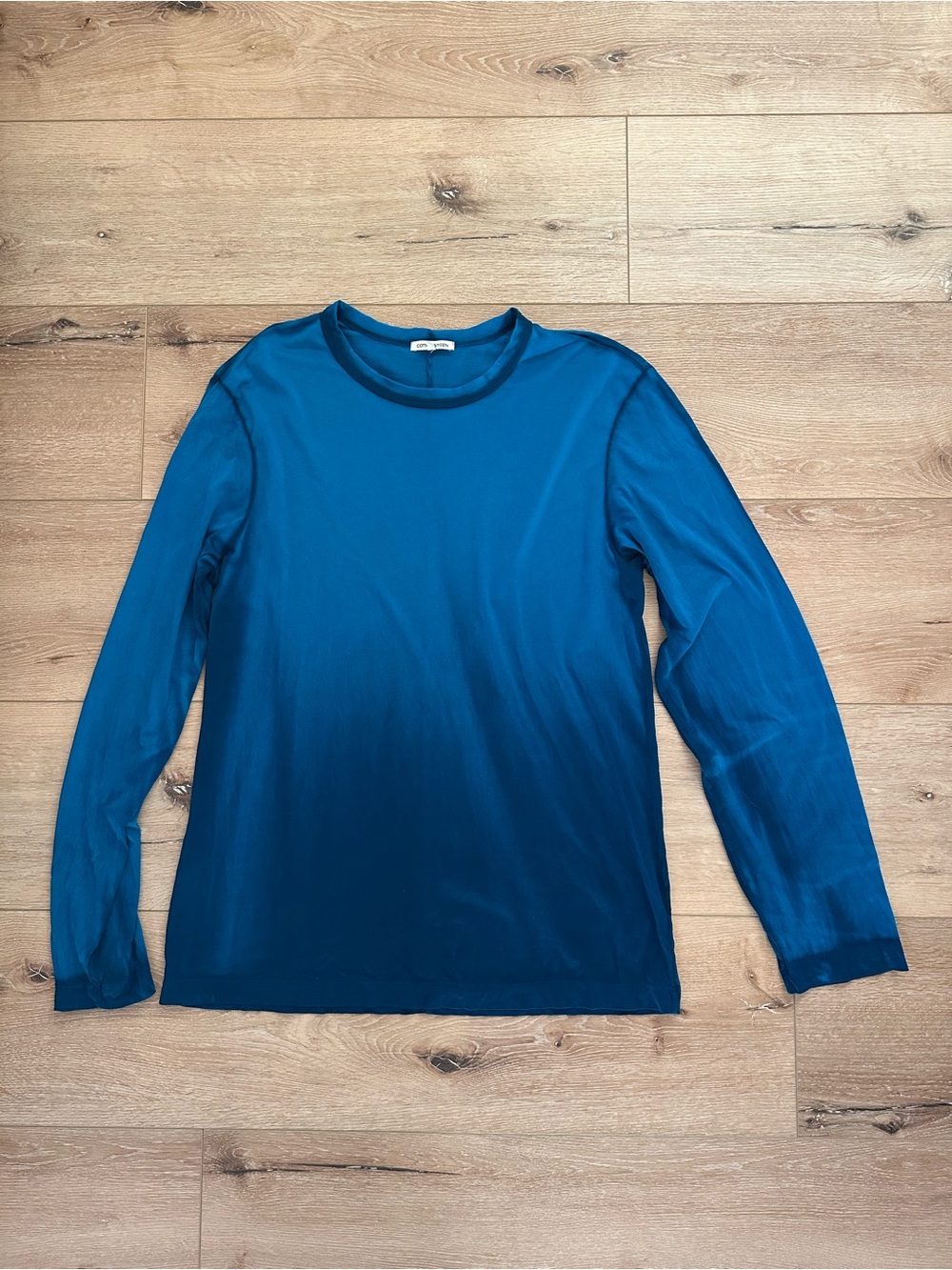 Cotton Citizen Teal Blue Long-Sleeve Crewneck Top